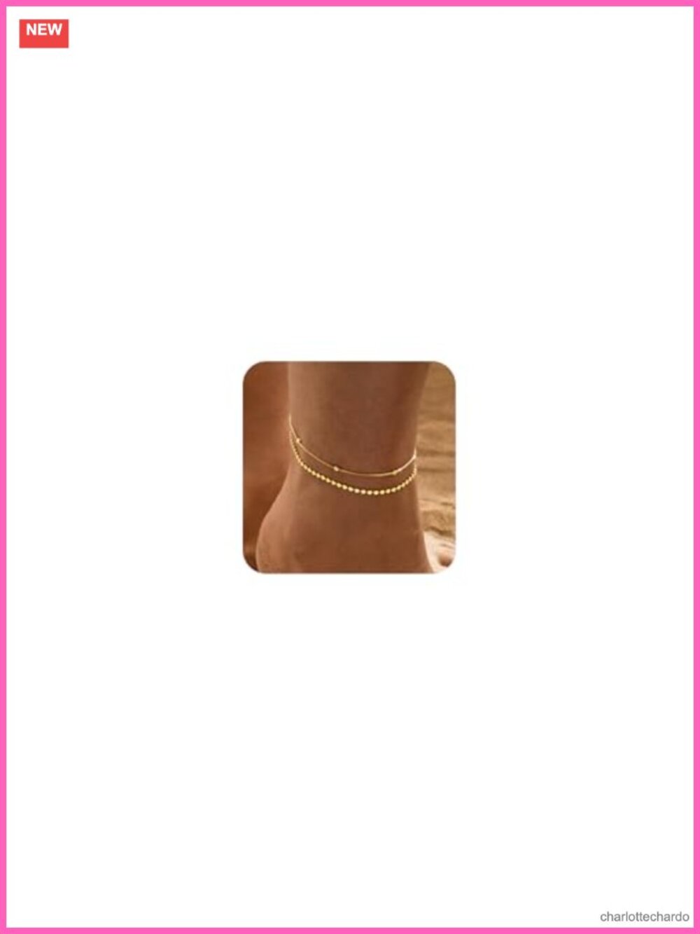 14K Gold Plated Anklets Set for Women, Layered Waterproof Ankle Bracelets,